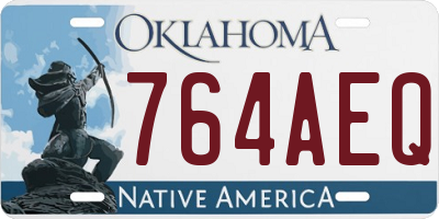 OK license plate 764AEQ