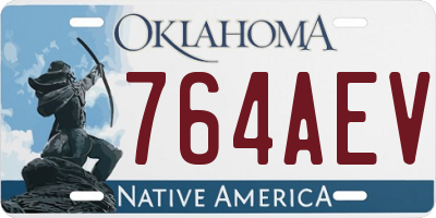 OK license plate 764AEV