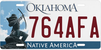 OK license plate 764AFA