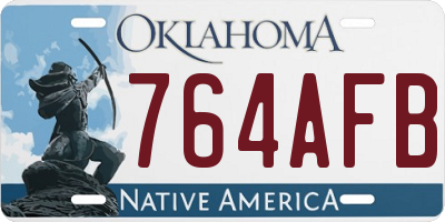 OK license plate 764AFB
