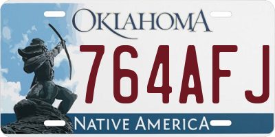 OK license plate 764AFJ