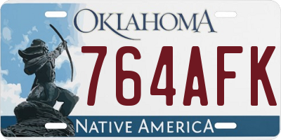 OK license plate 764AFK