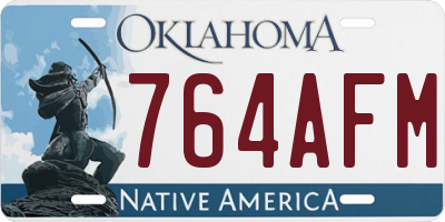 OK license plate 764AFM