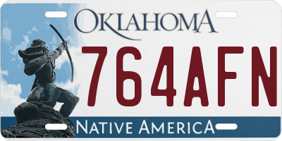 OK license plate 764AFN