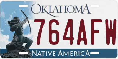 OK license plate 764AFW