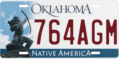 OK license plate 764AGM