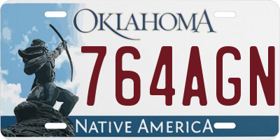 OK license plate 764AGN