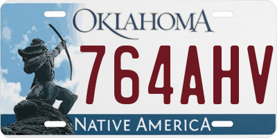 OK license plate 764AHV