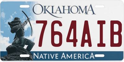 OK license plate 764AIB
