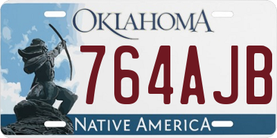 OK license plate 764AJB