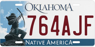 OK license plate 764AJF