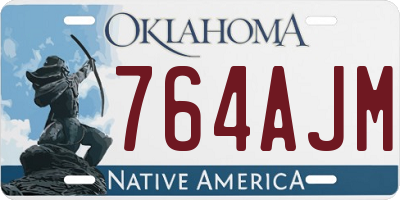 OK license plate 764AJM