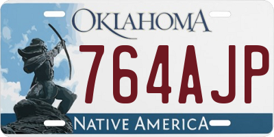 OK license plate 764AJP