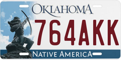 OK license plate 764AKK