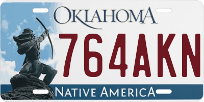 OK license plate 764AKN