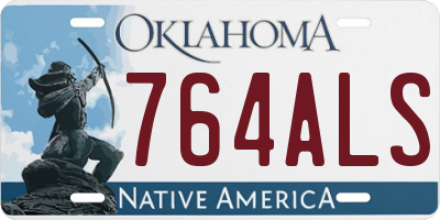 OK license plate 764ALS