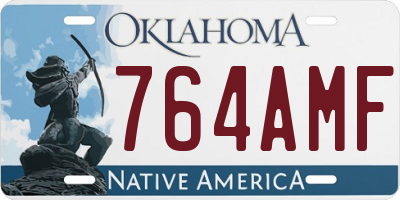 OK license plate 764AMF