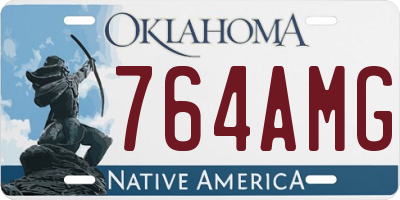 OK license plate 764AMG