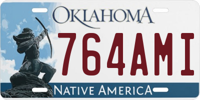 OK license plate 764AMI