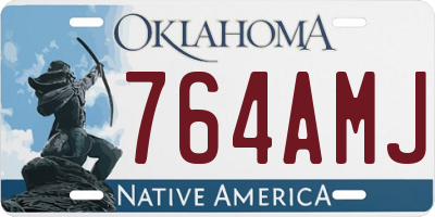 OK license plate 764AMJ