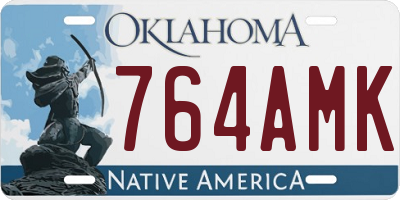 OK license plate 764AMK