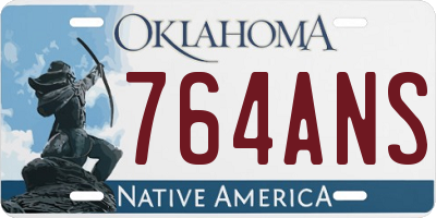 OK license plate 764ANS