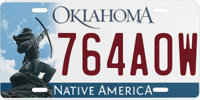 OK license plate 764AOW