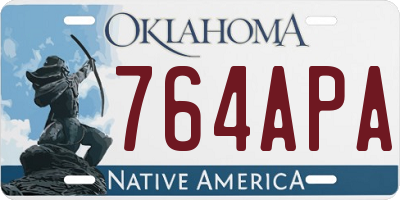 OK license plate 764APA