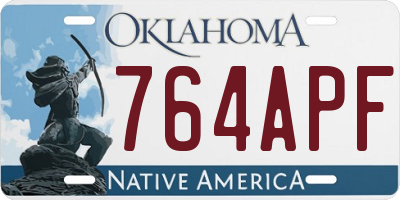 OK license plate 764APF