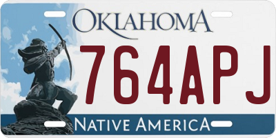 OK license plate 764APJ
