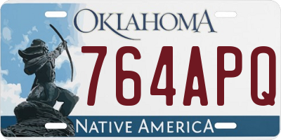 OK license plate 764APQ