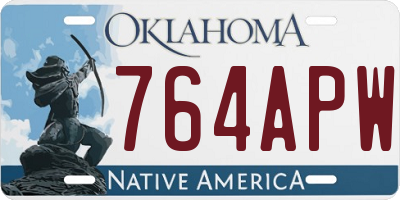 OK license plate 764APW
