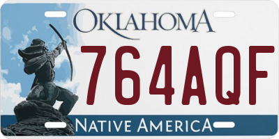 OK license plate 764AQF