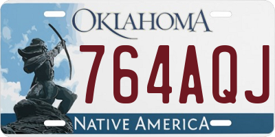 OK license plate 764AQJ