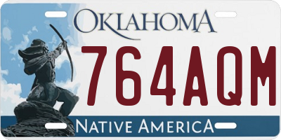OK license plate 764AQM