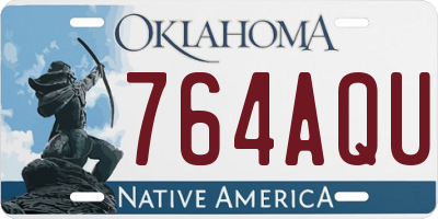 OK license plate 764AQU