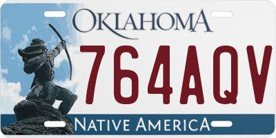 OK license plate 764AQV