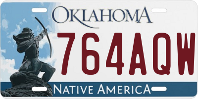 OK license plate 764AQW