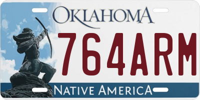 OK license plate 764ARM
