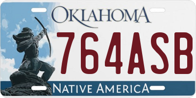 OK license plate 764ASB