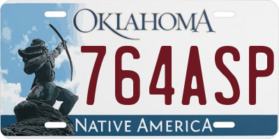 OK license plate 764ASP