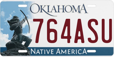 OK license plate 764ASU