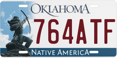 OK license plate 764ATF