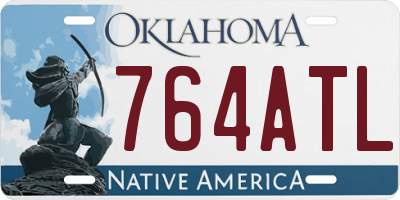 OK license plate 764ATL