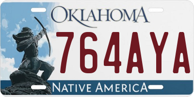 OK license plate 764AYA