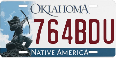 OK license plate 764BDU