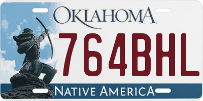 OK license plate 764BHL