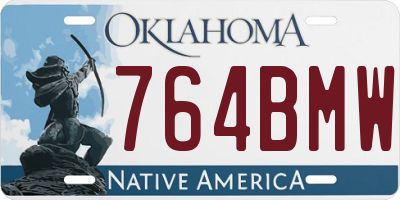 OK license plate 764BMW