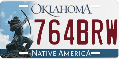 OK license plate 764BRW