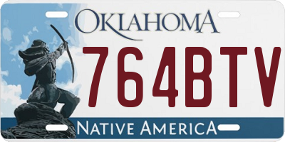 OK license plate 764BTV